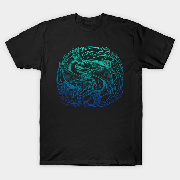 Element water Zodiac sign - Pisces. T-Shirt by AntonVTokarev